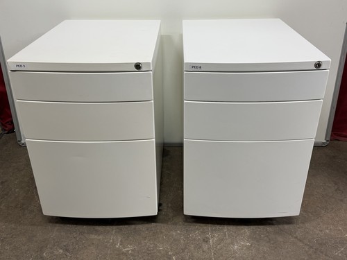 Pair white metal under - white, desk