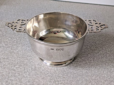 ANTIQUE STERLING SILVER QUAICH - SCOTTISH DRINKING BOWL- LONDON 1895 MAKER G.M.J