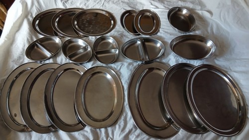 Stainless steel oval plates - stainless,