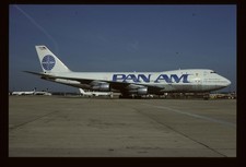 Original colour slide Pan Am Boeing 747 N750PA LGW + Yellow ribbon 1991