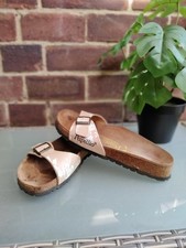 Papillio Birkenstock Madrid womens floral Cream suede sandals Slippers UK 3.5