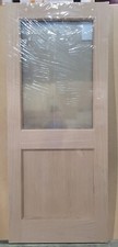 Oak External Door 2XG Pattern Clear Double Glazed  - 3 sizes available.