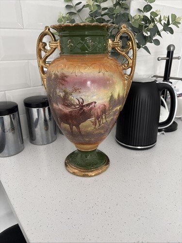 Vintage vase scottish - vase, stags