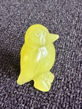 Lovely Yellow Jade Penguin Figurine Natural Stone Carving