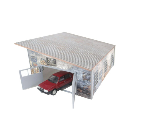 Old auto garage diorama - auto,