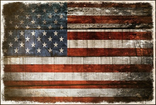 American flag vintage look - flag,