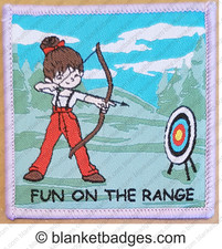 Fun on the range archery badge girlguide girl sport blanket patch badges