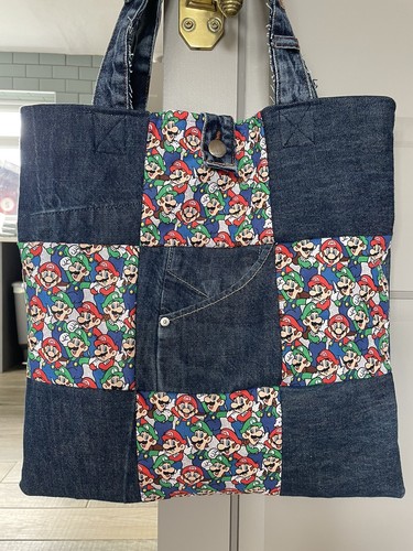 Handmade denim patchwork - patchwork, large