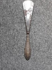 Vintage 1941 Birmingham Silver Shoe Horn – Syner & Beddoes – Tarnished Patina –