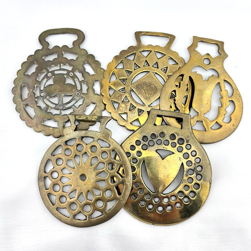Brass horse medallion - horse,