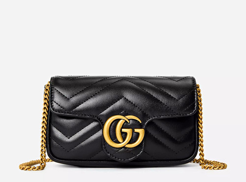 Gucci marmont black quilted - black,