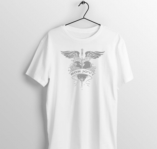 Bon jovi logo white - , t-shirt