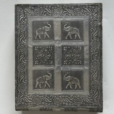 Vintage Indian Elephant Jewellery Bangle Box Aged Silver Colour