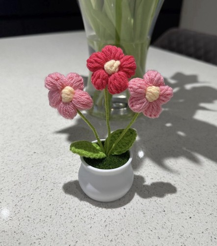 Handmade crochet pink - pink, flower