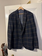 Racing Green Navy checked 3 piece suit 48 “ 40 “