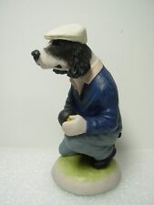 Resin Ornament In The Form Of A Black Springer Spaniel Playing Bowls. Country Co