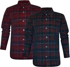 Plaid Corduroy Shirt Quilted Lining Check Padded Button Up Lumberjack w/ Pockets