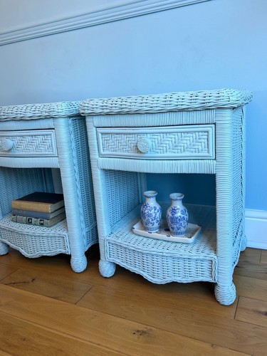 Pair restored rattan - pair, of