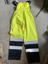 PORTWEST HI VIZ TROUSERS WORK SALLOPETTES MEDIUM