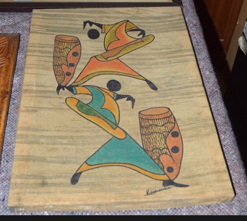 African batik paint wood - african,