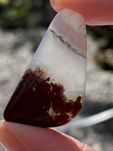 Moss agate cabochon - agate,