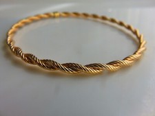 Gold Slave Bangle Twisted 3mm