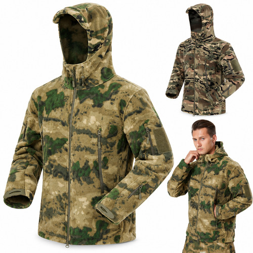 Mens camo fleece - camo, hooded