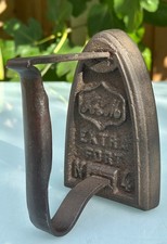 ANTIQUE FRENCH CAST IRON FLAT IRON, SAD IRON, A.M EXTRA FORT No4 - 1800s