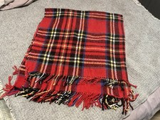 Vintage Red Yellow Blue Black White Check Travel Picnic Blanket Retro 49x50ins 