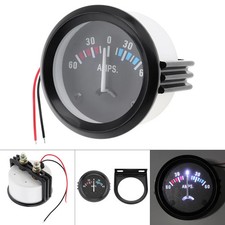 2" 52MM 12V 60-0-60 AMP Ammeter Gauge Meter with LED Backlight Mount bracket UK
