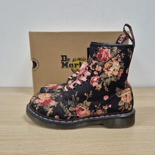 Dr Martens 1460 Castel Victorian Flowers Floral Pink Black Canvas Boots Uk 6