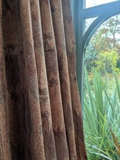 Vintage Pair Of "Speedwell" Art Deco Very Long Wide Lined Curtains 111"L X 132"W