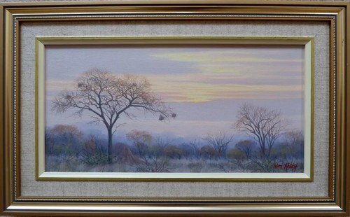 African landscape sunset - landscape, oil
