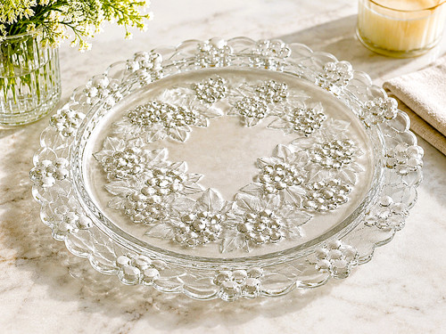 Vintage pressed glass serving - vintage,