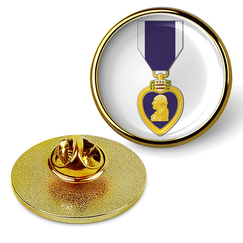 Purple heart medal hat pin - heart,