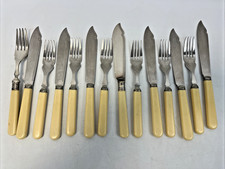 Classic Bone Handle Fish Knives & Forks – Vintage Cutlery Collection (D1)