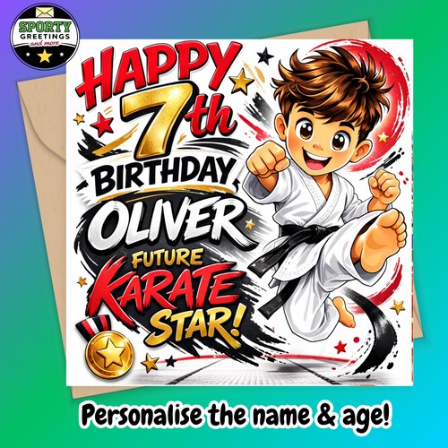 Personalised karate birthday - karate,