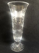 Royal Brierley Crystal "HONEYSUCKLE" Trumpet Flower Vase 8" Tall - Perfect