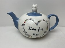 At Home With Ashley Thomas Porcelain Teapot Time For Tea Very Pretty 2pt New