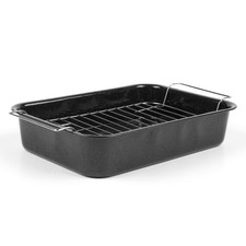 Russell Hobbs Roaster Tray Oven Roasting Pan & Rack Romano Vitreous Enamel 34cm