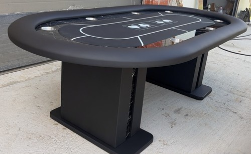 Black poker table with custom