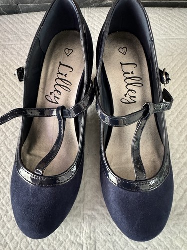 Navy blue bar mary - blue, t-bar