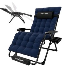 XL Oversized Zero Gravity Sunlounger Folding Outdoor Patio Chair w/Carry Strap