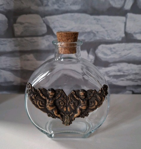 Angels glass holy water bottle - glass,