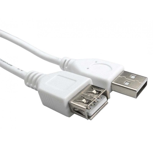White usb extension cable - white,