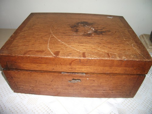 Vintage oak writing box - vintage, in