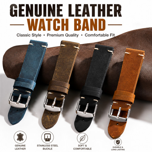 Vintage leather watch strap - vintage,