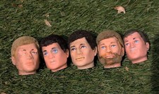 VINTAGE ACTION MAN HEADS SPARES REPAIRS, x 5 PALITOY 1970S