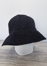 Vintage Kangol Floppy Bucket Hat Black Knit Regular 90s 00s UK Made Good Cond