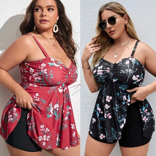 Plus size tankini swimsuit two - plus,